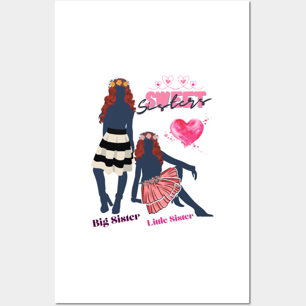 Sweet sisters big sister, little sister, Christmas gifts, Christmas gifts for teen Wall Art by BeatyinChaos